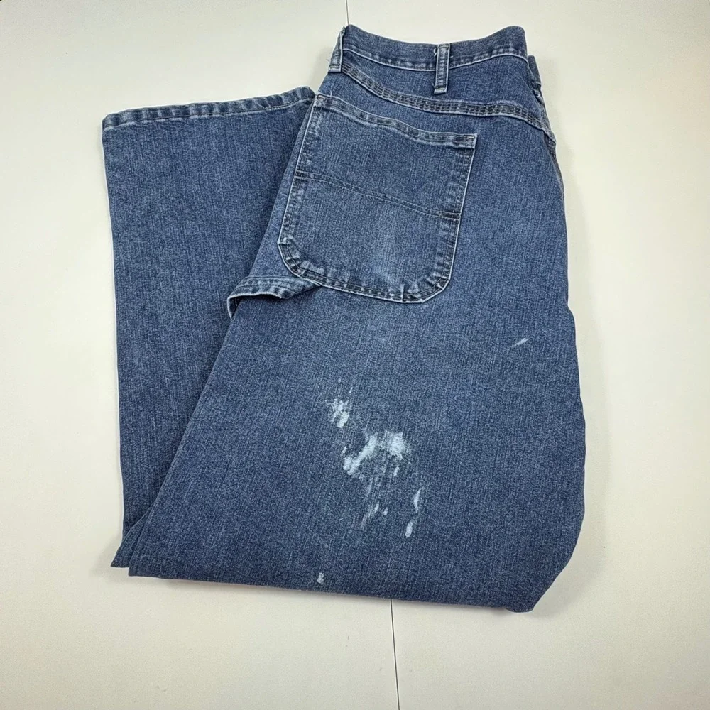 Wrangler‎ Carpenter Jeans Mens 38x30 Blue Denim Workwear Utility Pants